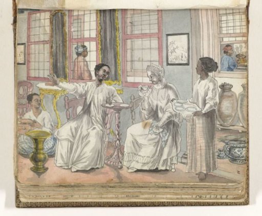 Tea visit in a European house in Batavia