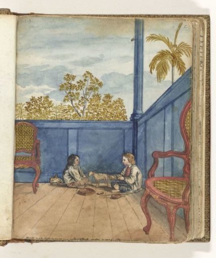 Gallery with son Jantje and Bietja, an enslaved girl