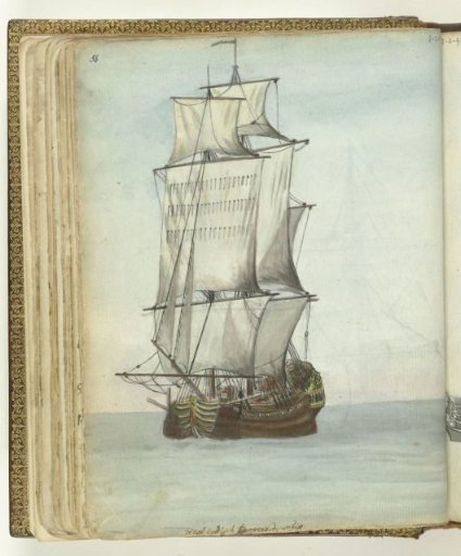 West Indiaman under sail