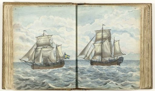 Swedish brig at sea