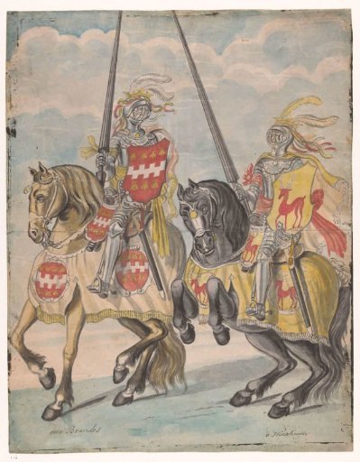 Knights with the family coats of arms of Brandes and Hirschman