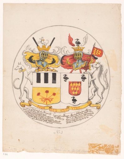 Design (3) for a coat of arms of alliance