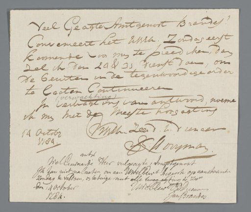 Letter from Reverend Hooyman to Jan Brandes