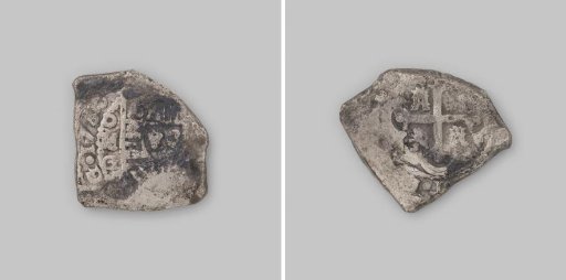 Real of eight, minted in Mexico, coin from the wreck of the East Indiaman 't Vliegend Hart