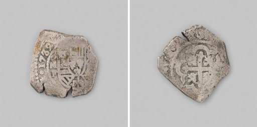 Real of eight, minted in Mexico, coin from the wreck of the East Indiaman 't Vliegend Hart