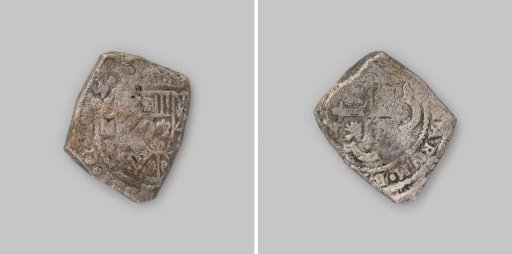 Real of eight, minted in Mexico, coin from the wreck of the East Indiaman 't Vliegend Hart