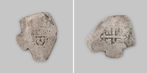 Real of eight, struck in Mexico, coin from the wreck of the East Indiaman 't Vliegend Hart