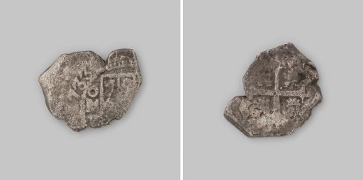 Real of four, struck in Mexico, coin from the wreck of the East Indiaman 't Vliegend Hart