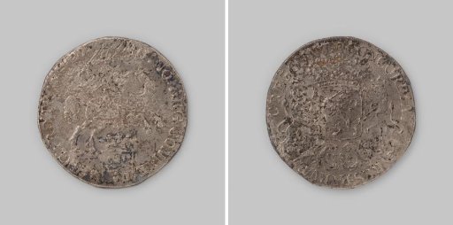 Silver rijder, struck for the States of Overijssel, coin from the wreck of the East Indiaman 't Vliegend Hart