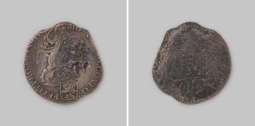 Silver rijder, struck for the States of Overijssel, coin from the wreck of the East Indiaman 't Vliegend Hart