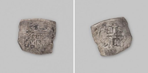 Real of eight, minted in Mexico, coin from the wreck of the East Indiaman 't Vliegend Hart