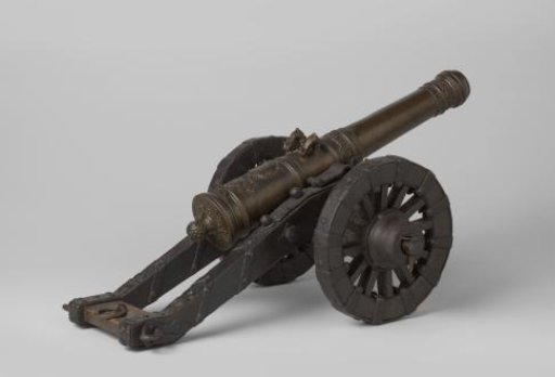 Model ship cannon on a carriage, 1628