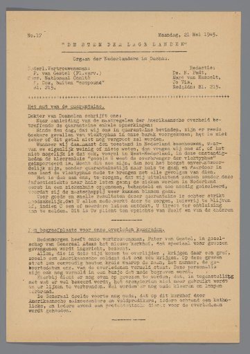 The Voice of the Low Countries, no. 17, 21 May 1945