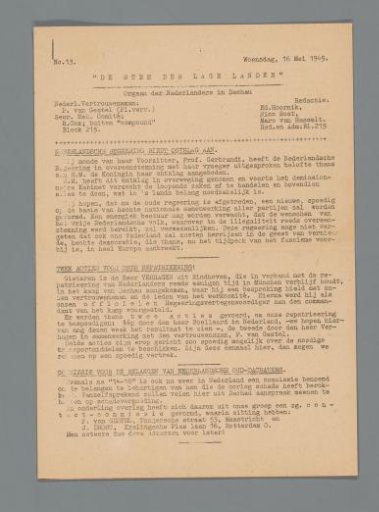 The Voice of the Low Countries, no. 13, May 16, 1945