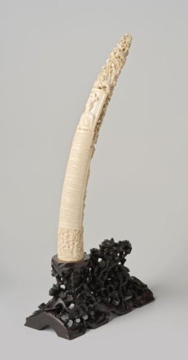 Carved elephant tusk gift to Jacob Theodoor Cremer