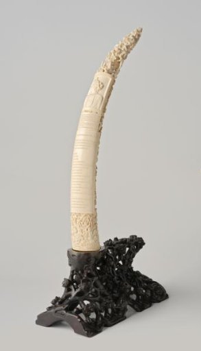 Carved elephant tusk gift to Annie Hermine Cremer-Hogan