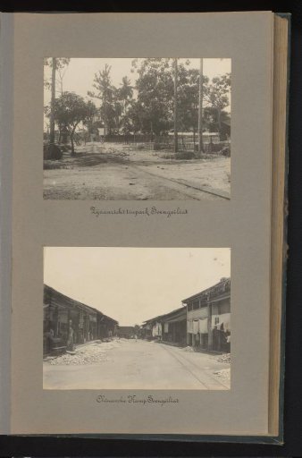 Tin park and Chinese camp of the Banka Tin Mining Company at Soengeiliat