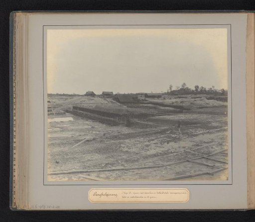 Pangkalpinang. Mine 25. Pit with steam winch on an inclined plane, steam pump installation and water channels in the pit