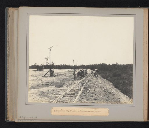 Soengeiliat. Mine 36. Shunting of the transport track on the lower dump