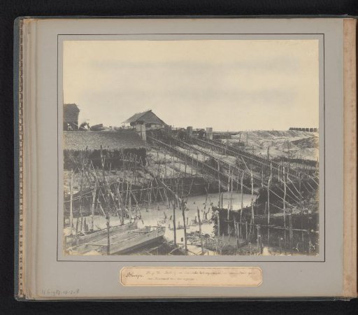 Blinjoe. Mine 25. Battery of Chinese Chain Pumps Driven by Water Wheels; Next to Them Two Steam Pumps