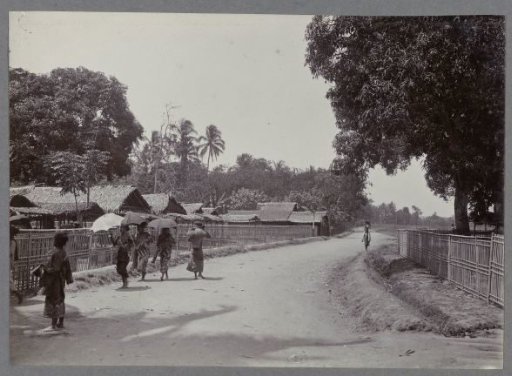 Road alongside a village