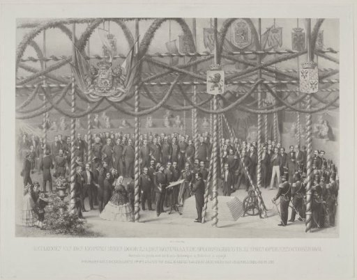 Laying of the first stone by His Majesty the King for the railway bridge in Zutphen on 22 October 1861