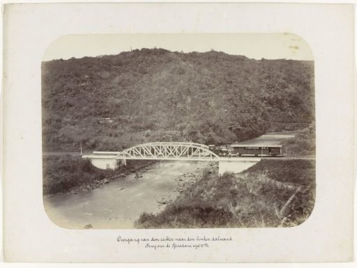Transition from the Right to the Left Valley Wall. Bridge over the Tjibadak 6 + 12 + 6 M. Wide