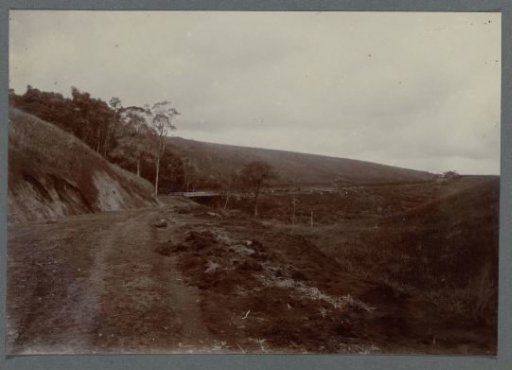 Construction of the Road with a Bridge Along a Slope
