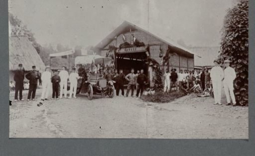 Officers with Car at Lampahan Camp