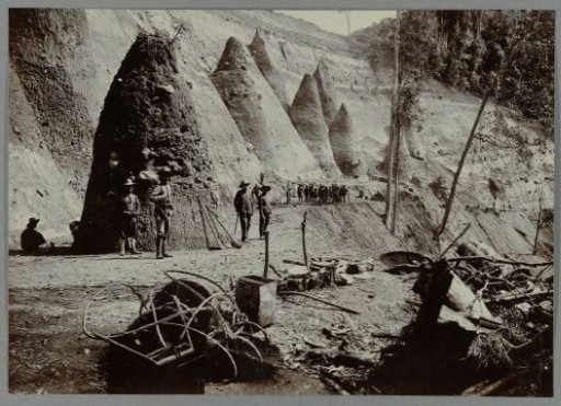 Construction of the road along a slope of the Woih ni Tanggo Besi