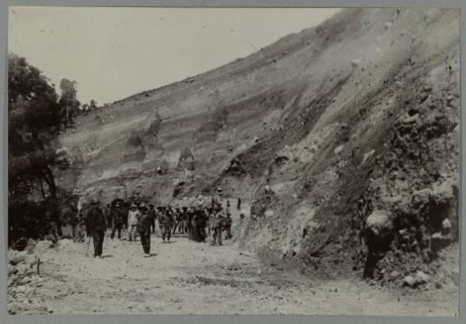 Construction of the road along a slope of the Woih ni Tanggo Besi