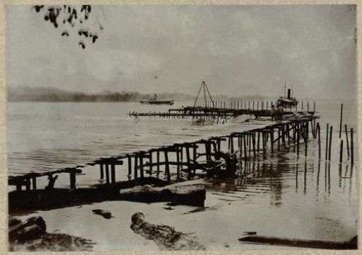 Jetty and boats on Lake Danau Lauttawar