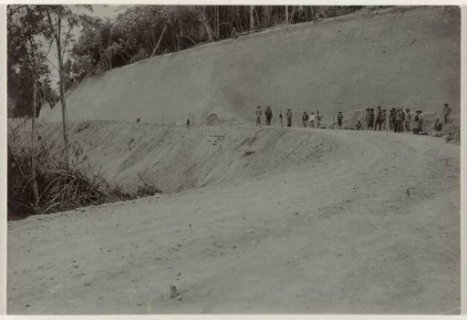 Construction of the road along a slope