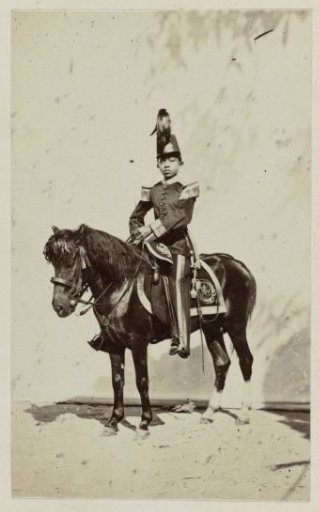 Young Javanese prince on horseback