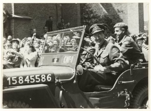 Prince Bernhard in his jeep