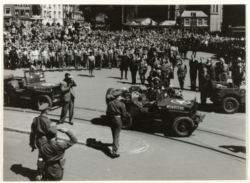 Prince Bernhard leaving the Haarlem town hall