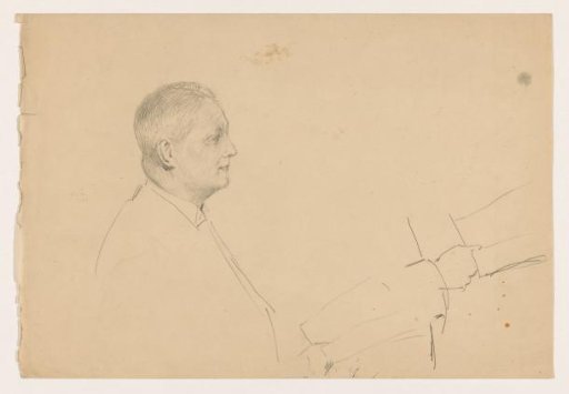 Portrait studies for the (unfinished) painting of the Dutch court in London, June 1942: Mr D.J. Sannes.
