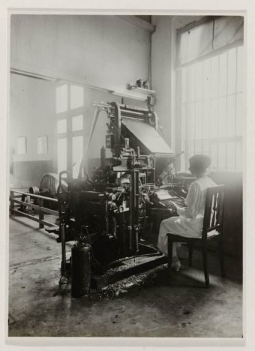 Typesetting Machine in the Printing Office
