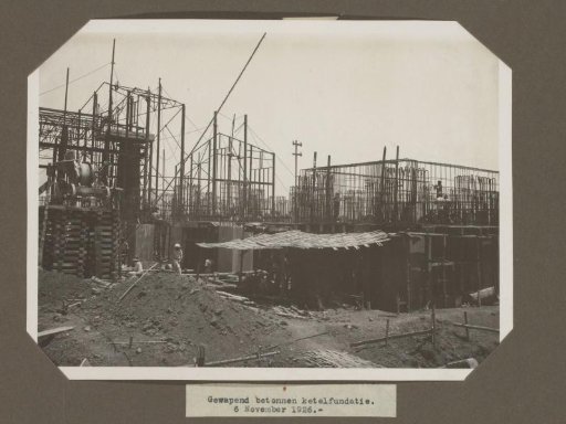 Reinforced concrete boiler foundation. 6 November 1926.
