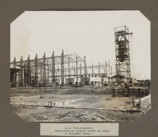 S.O. Goenoengsari. Boiler station viewed from the South. 3 December 1926.