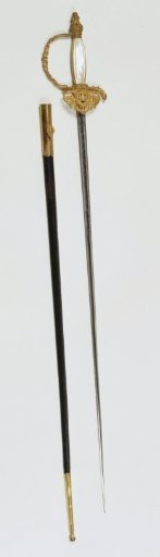 Sword in scabbard and case belonging to the official costume of Dr. A.H.J. Lovink