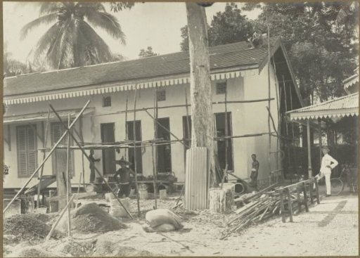 House under scaffolding