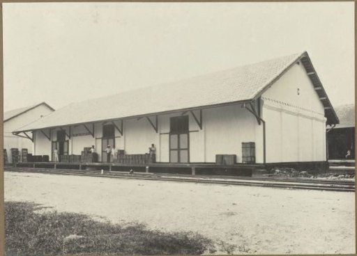 Sign of the Anglo Dutch Estate Agency along the railway