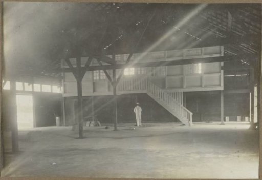 Interior of a wooden commercial building