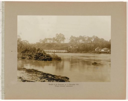 Flood in the Enim River on 15 December 1921. Highest known water level