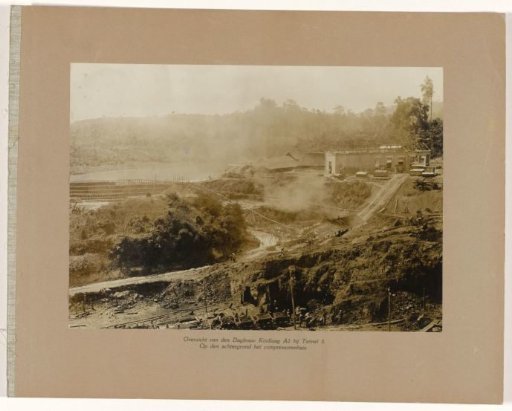 Overview of the Open-Cast Mine Coal Seam A2 near Tunnel 8. In the background, the compressor house