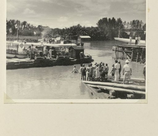 Loading cars onto a boat