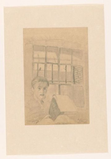 Self-Portrait with His Sketchbook in the Death Cell: B-1-1, 10 January