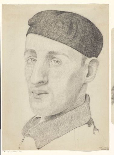 Self-portrait with cap: March 1942