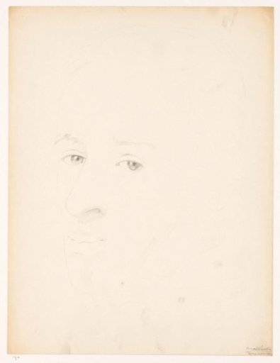 Unfinished self-portrait, spring 1942